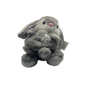 Goffa Intl Gray Momma Bunny with Baby Super Soft Plush Stuffed Animal